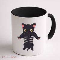 Black Kitty Being Held Coffee Mug thumb 1