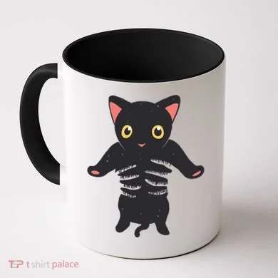 Black Kitty Being Held Coffee Mug