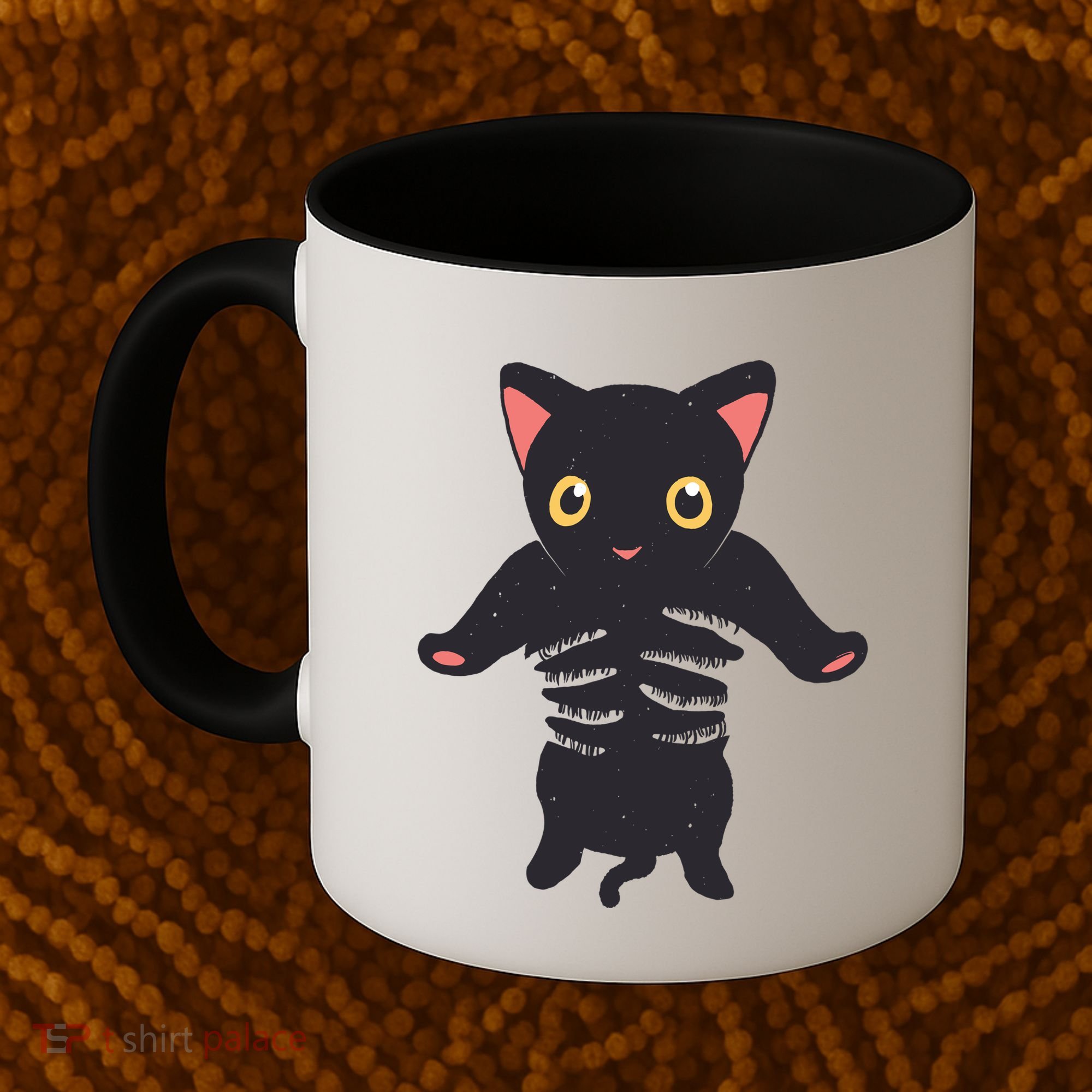 Black Kitty Being Held Coffee Mug