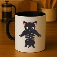 Black Kitty Being Held Coffee Mug thumb 4