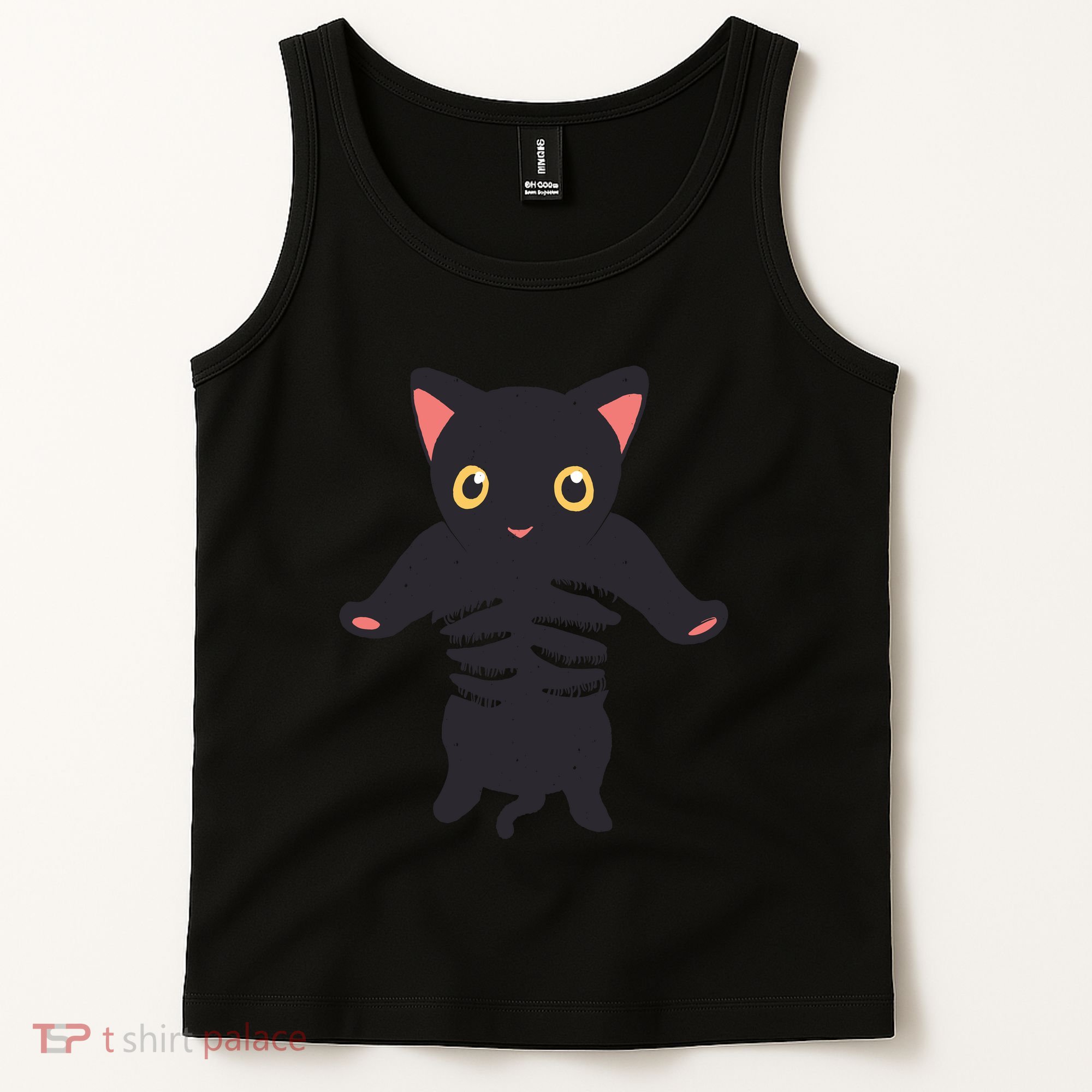 Black Kitty Being Held Tank Top