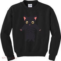 Black Kitty Being Held Kids Sweatshirt thumb 0