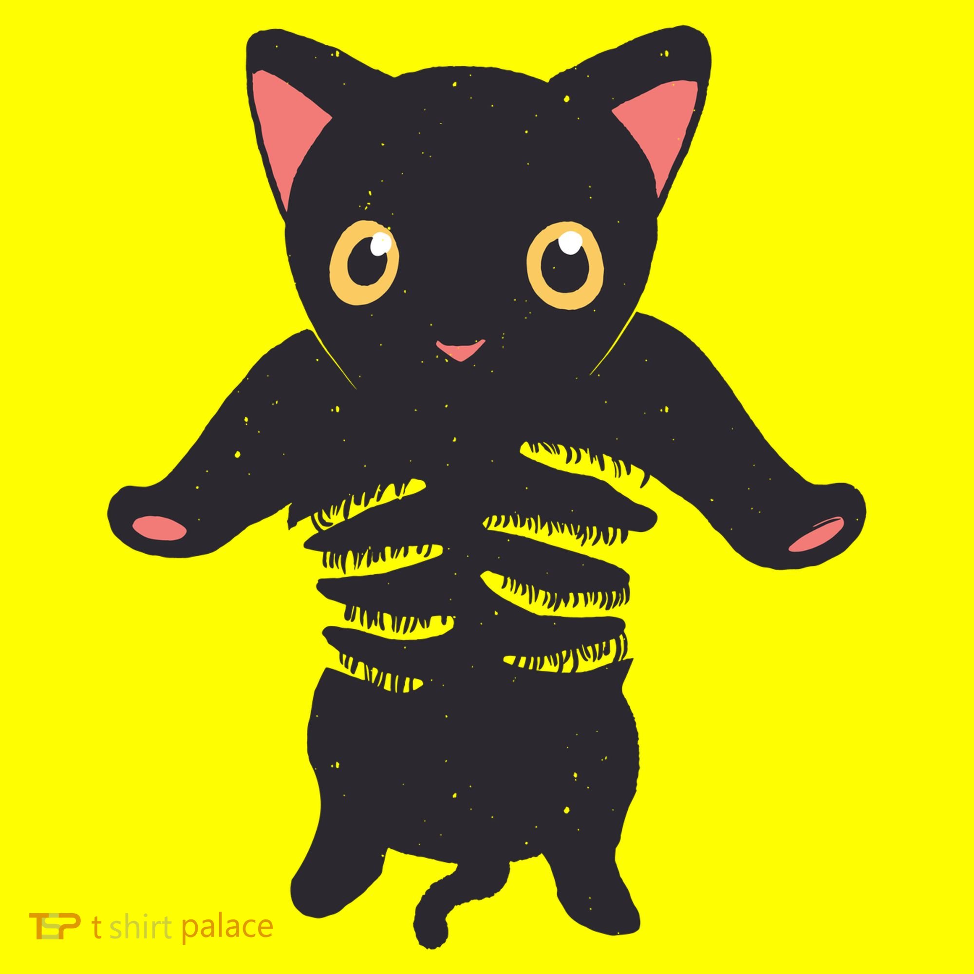 Black Kitty Being Held Button