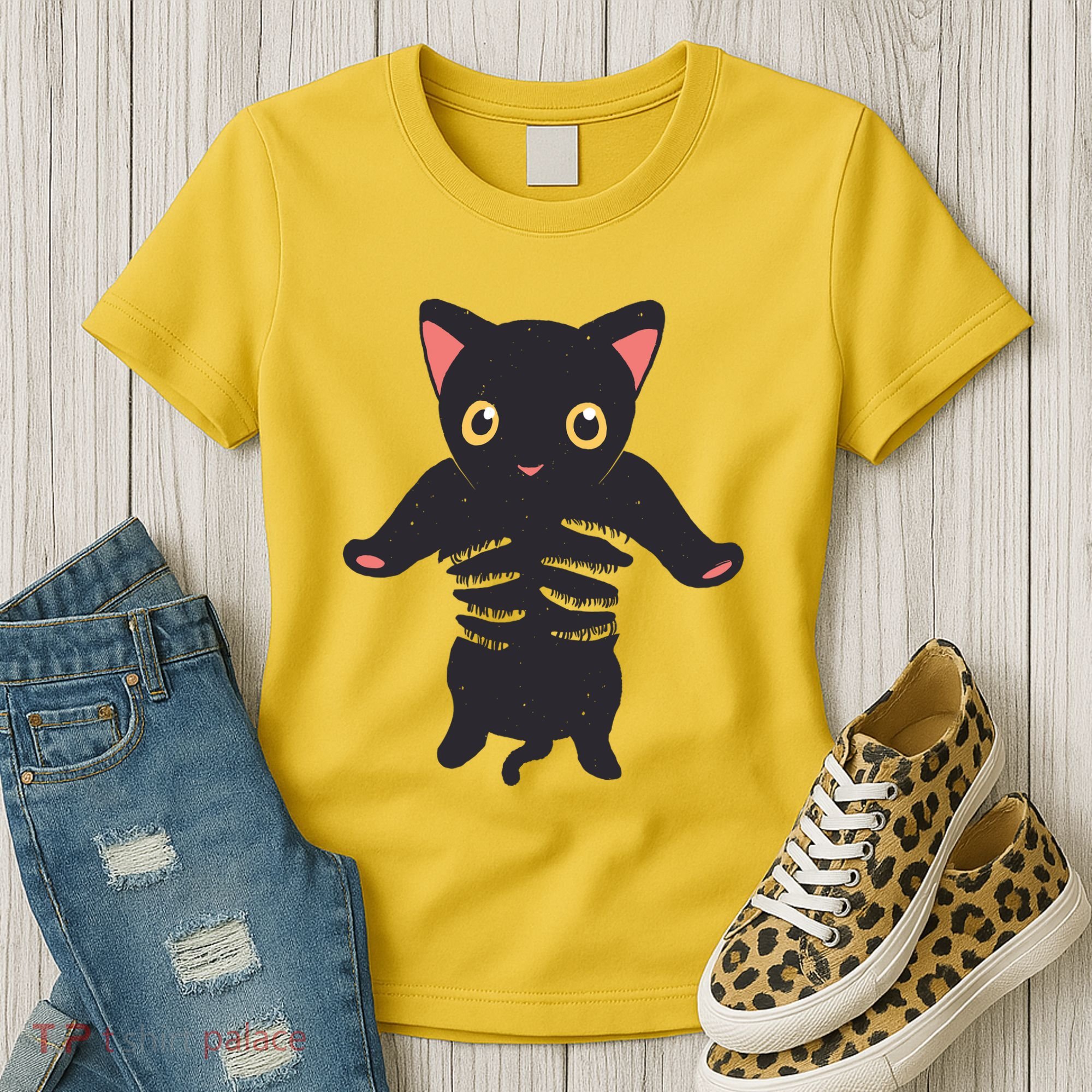 Black Kitty Being Held Women's T-Shirt