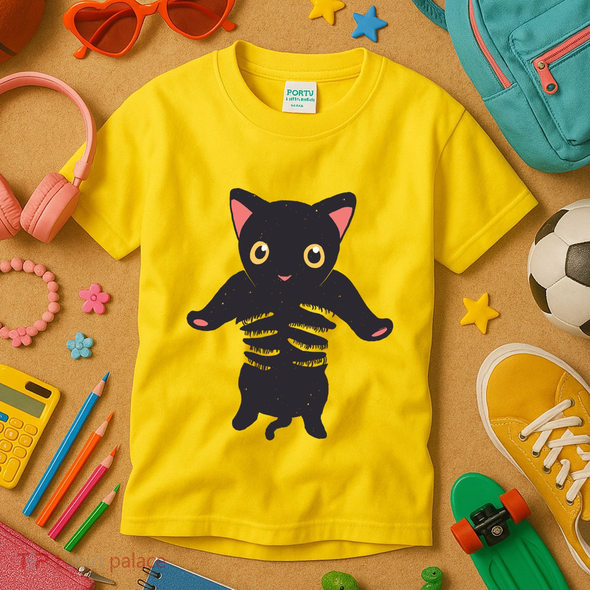 Black Kitty Being Held Kids T-Shirt