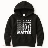 Black Lives Deaths Pain Tears Hope Pride Matter Kids Hoodie thumb 0