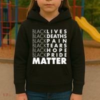 Black Lives Deaths Pain Tears Hope Pride Matter Kids Hoodie thumb 3