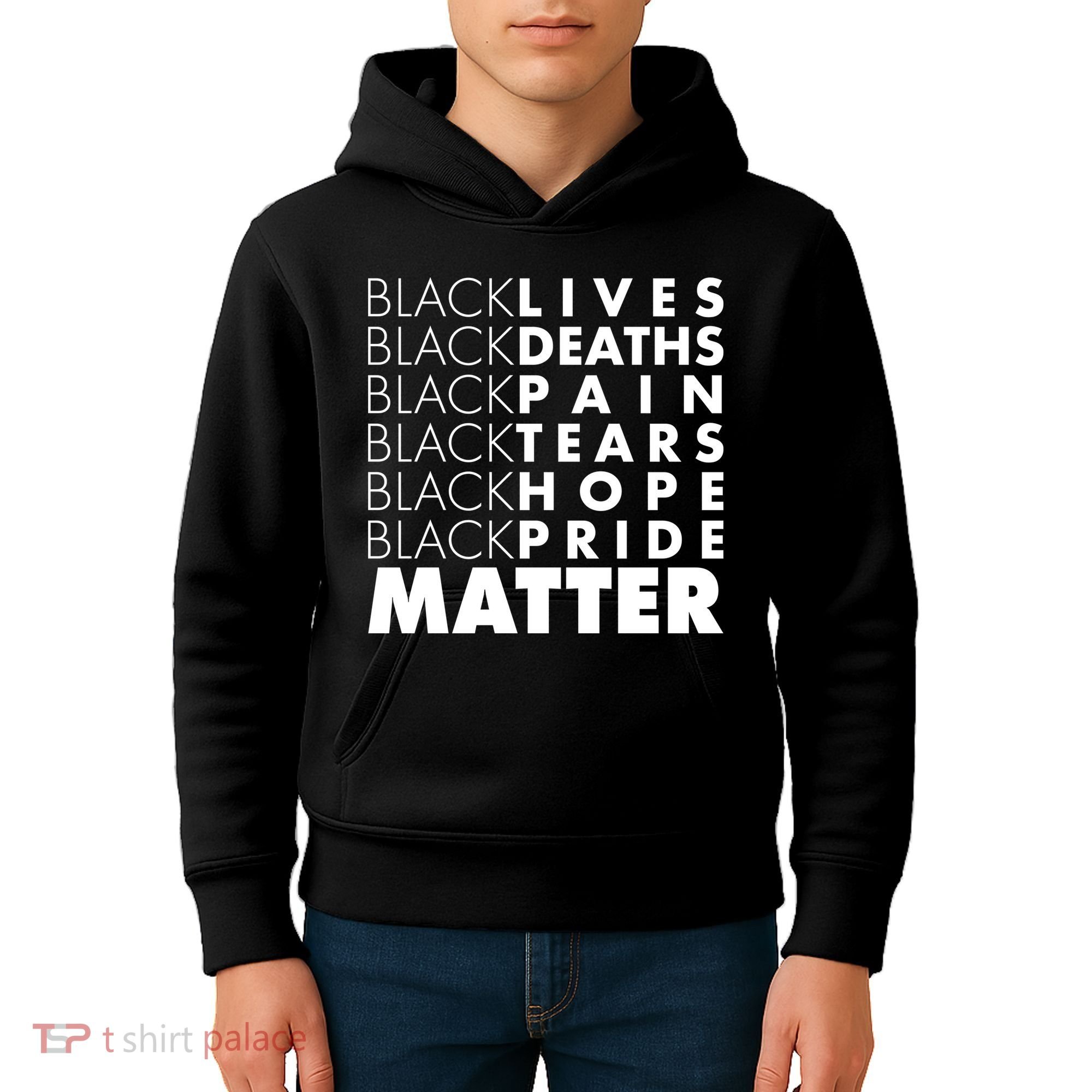 Black Lives Deaths Pain Tears Hope Pride Matter Kids Hoodie