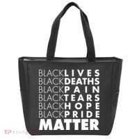 Black Lives Deaths Pain Tears Hope Pride Matter Tote Bag thumb 0