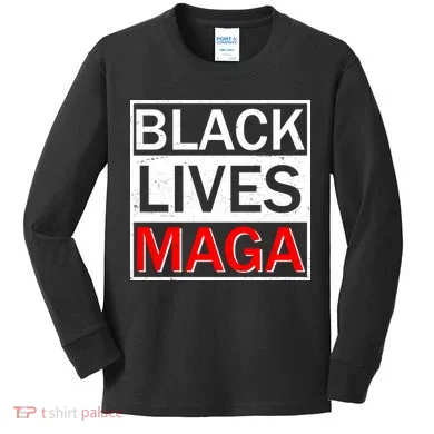 Black Lives MAGA Kids Long Sleeve Shirt