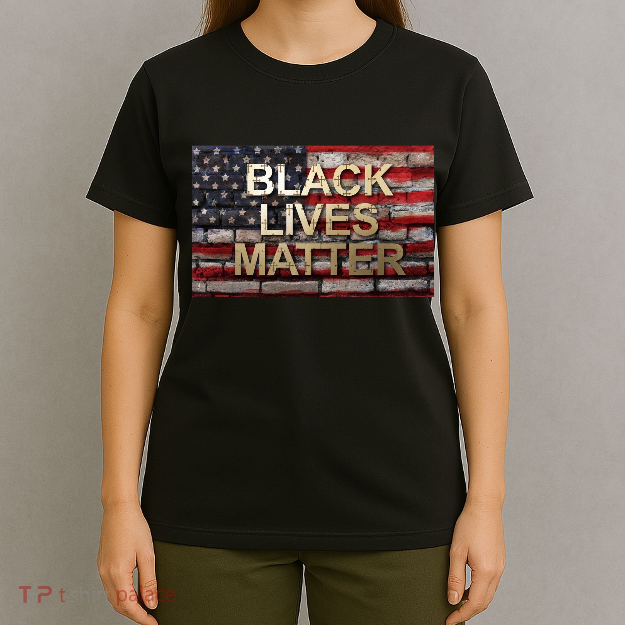 Black Lives Matter Abstract United States Flag T-Shirt