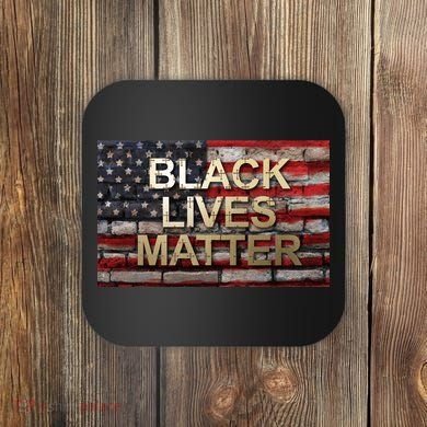 Black Lives Matter Abstract United States Flag Coaster