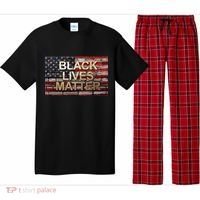 Black Lives Matter Abstract United States Flag Pajama Set thumb 0