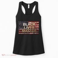 Black Lives Matter Abstract United States Flag Women's Tank Top thumb 0