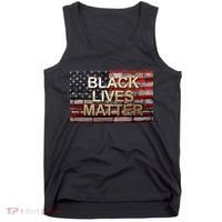 Black Lives Matter Abstract United States Flag Tank Top thumb 0