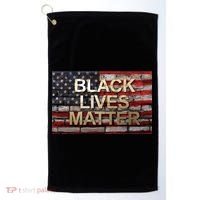 Black Lives Matter Abstract United States Flag Golf Towel thumb 0