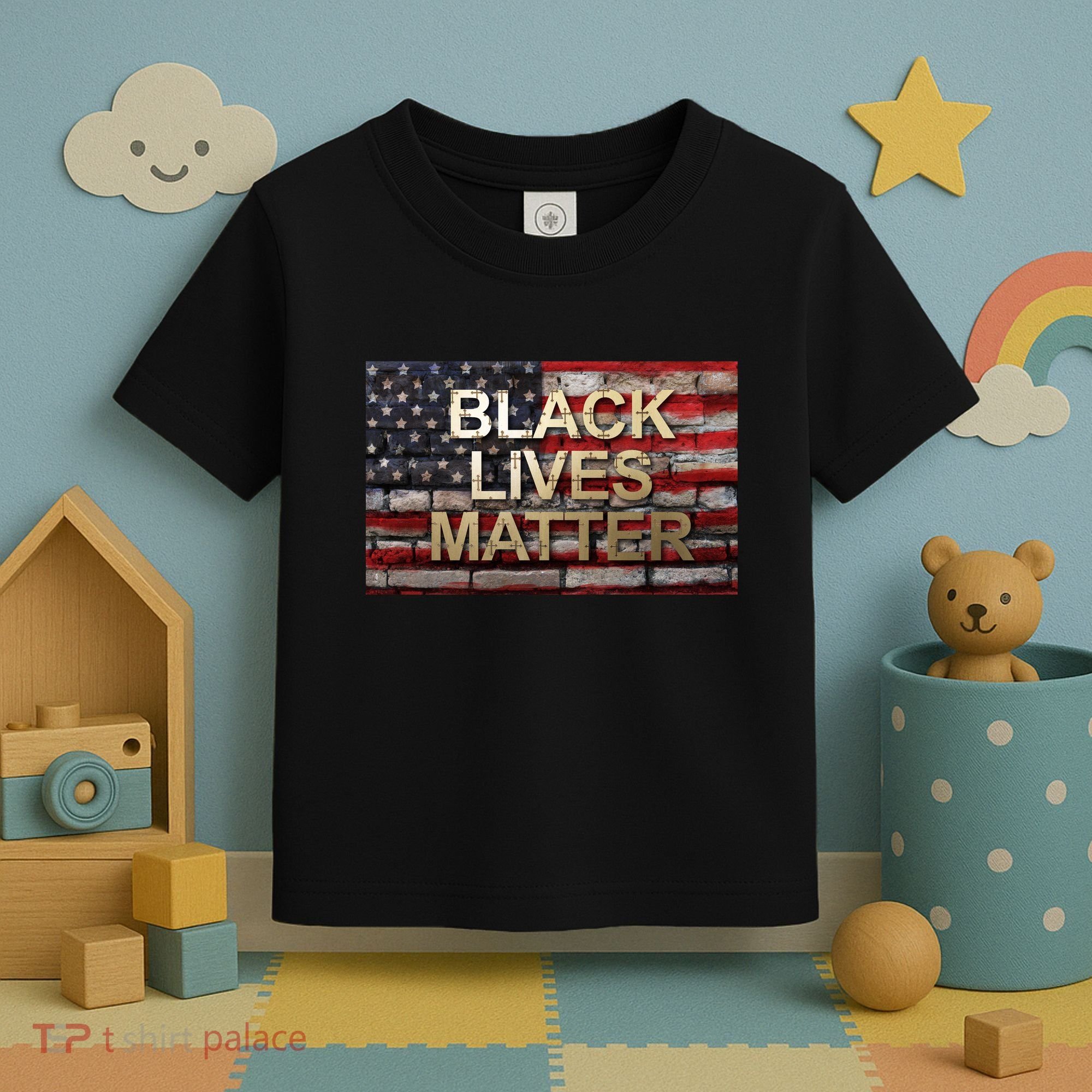 Black Lives Matter Abstract United States Flag Toddler T-Shirt