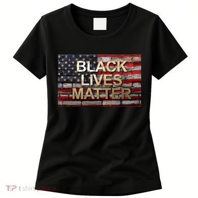 Black Lives Matter Abstract United States Flag Women's T-Shirt