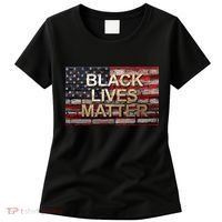 Black Lives Matter Abstract United States Flag Women's T-Shirt thumb 0
