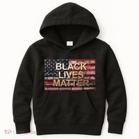 Black Lives Matter Abstract United States Flag Kids Hoodie thumb 0