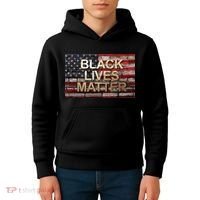 Black Lives Matter Abstract United States Flag Kids Hoodie thumb 4