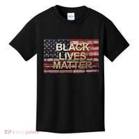Black Lives Matter Abstract United States Flag Kids T-Shirt thumb 0