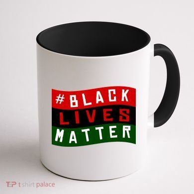 Black Lives Matter African American Flag Coffee Mug back
