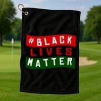 Black Lives Matter African American Flag Golf Towel thumb 1