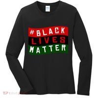 Black Lives Matter African American Flag Women's Long Sleeve Shirt thumb 0