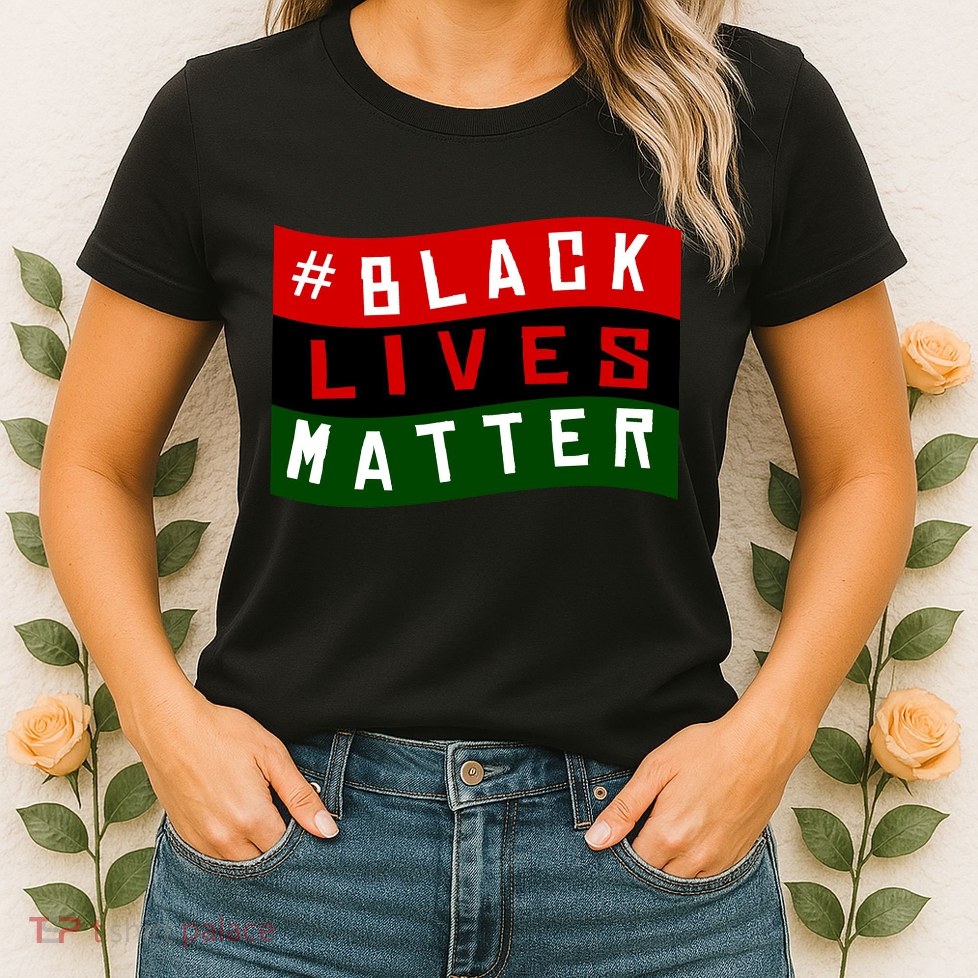 Black Lives Matter African American Flag Women's T-Shirt