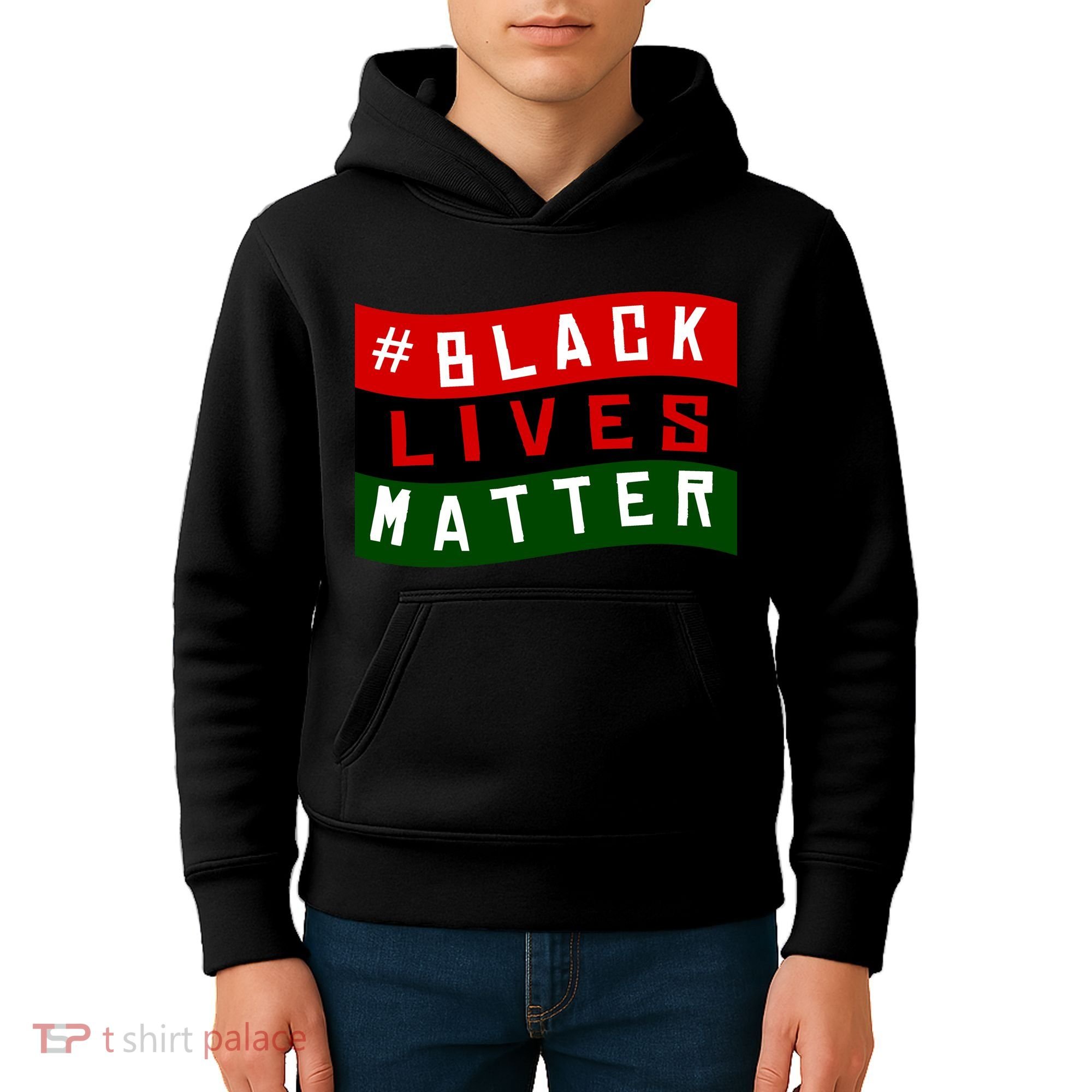 Black Lives Matter African American Flag Kids Hoodie