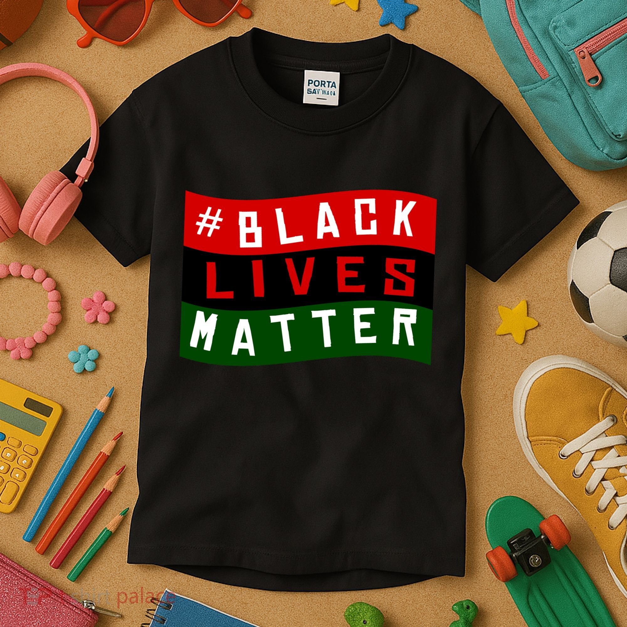 Black Lives Matter African American Flag Kids T-Shirt