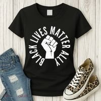 Black Lives Matter Ally Protest Fist Women's T-Shirt thumb 3
