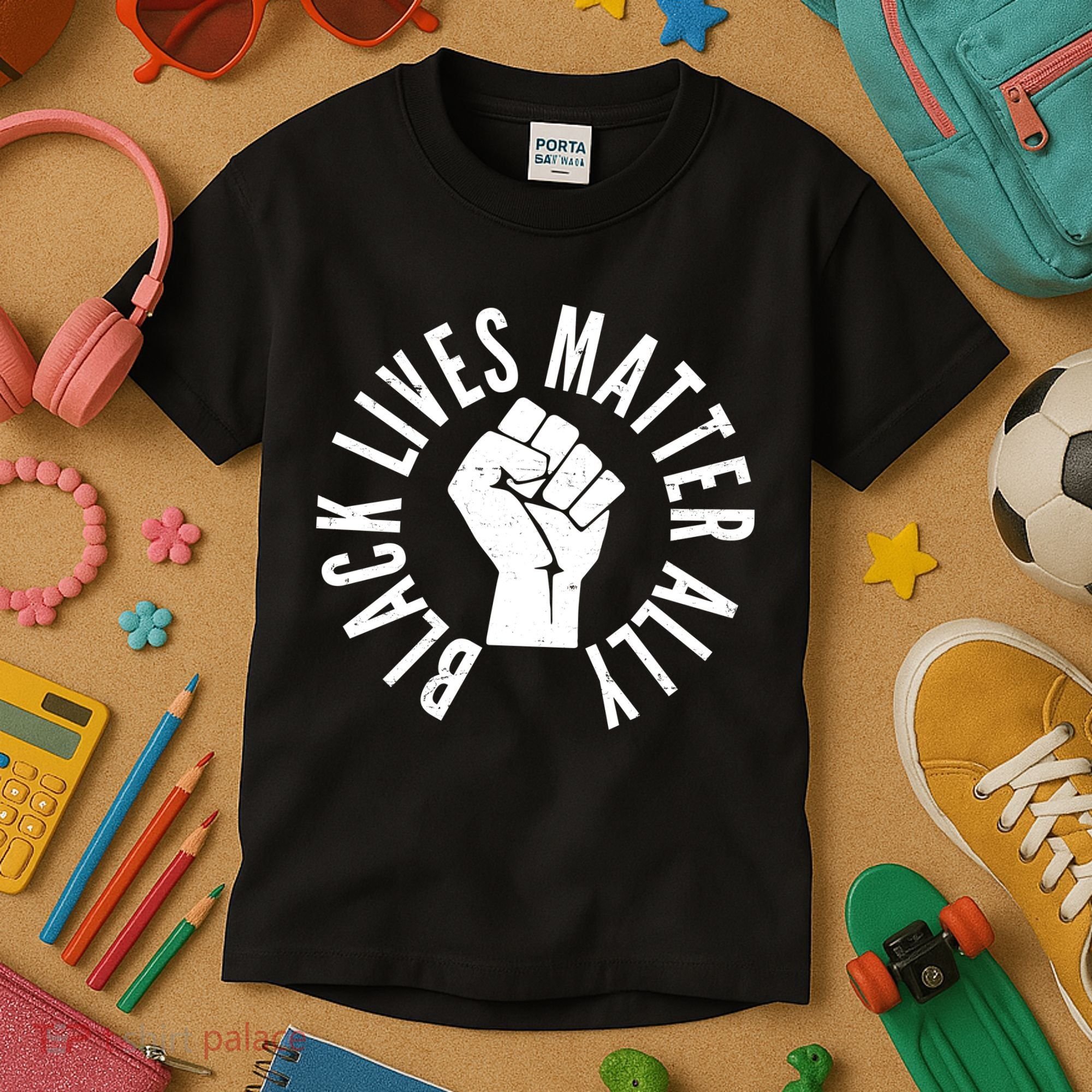 Black Lives Matter Ally Protest Fist Kids T-Shirt