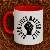 Black Lives Matter Ally Protest Fist Coffee Mug thumb 2