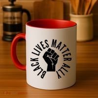 Black Lives Matter Ally Protest Fist Coffee Mug thumb 4