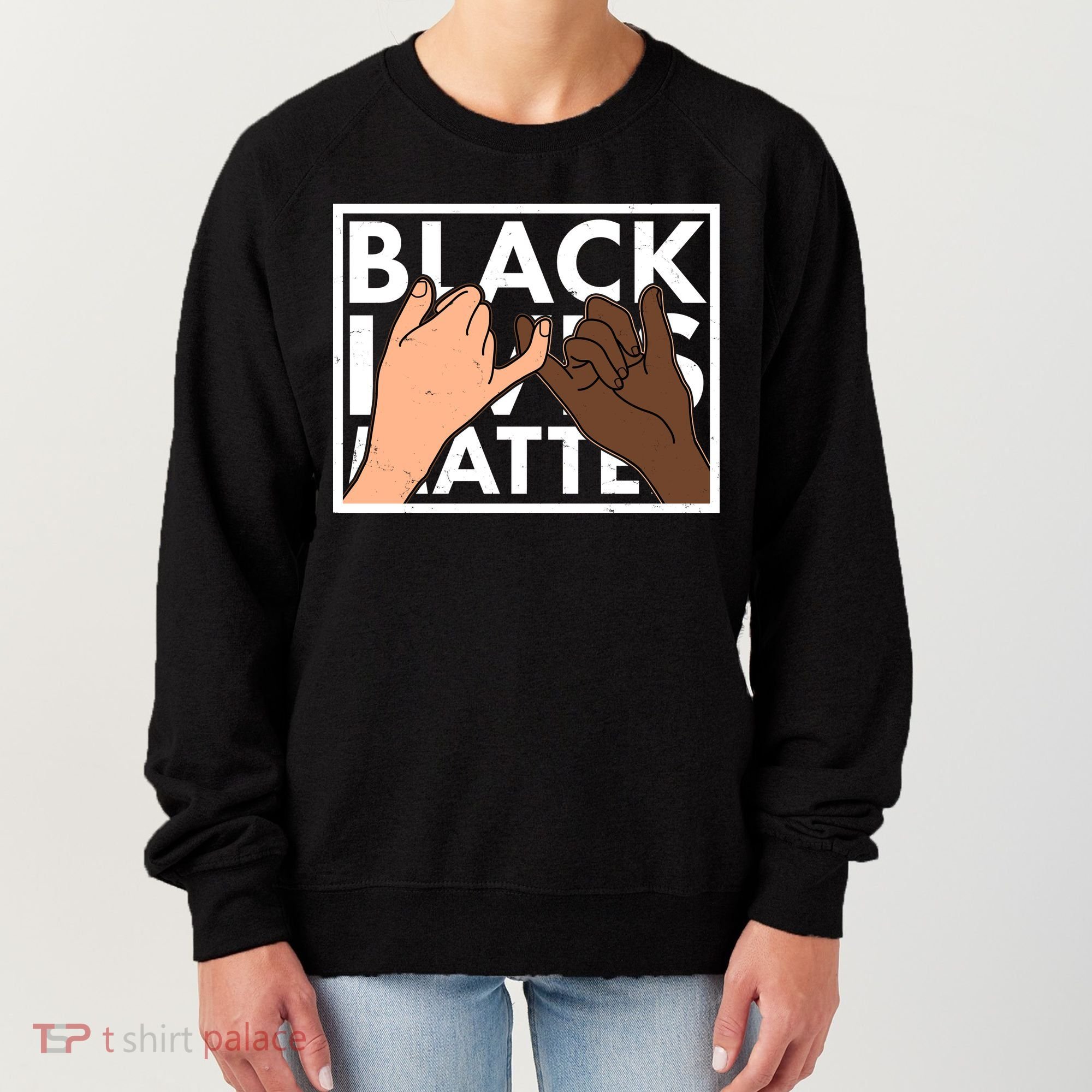Black Lives Matter Linking Pinkies Unity Women's Sweatshirt