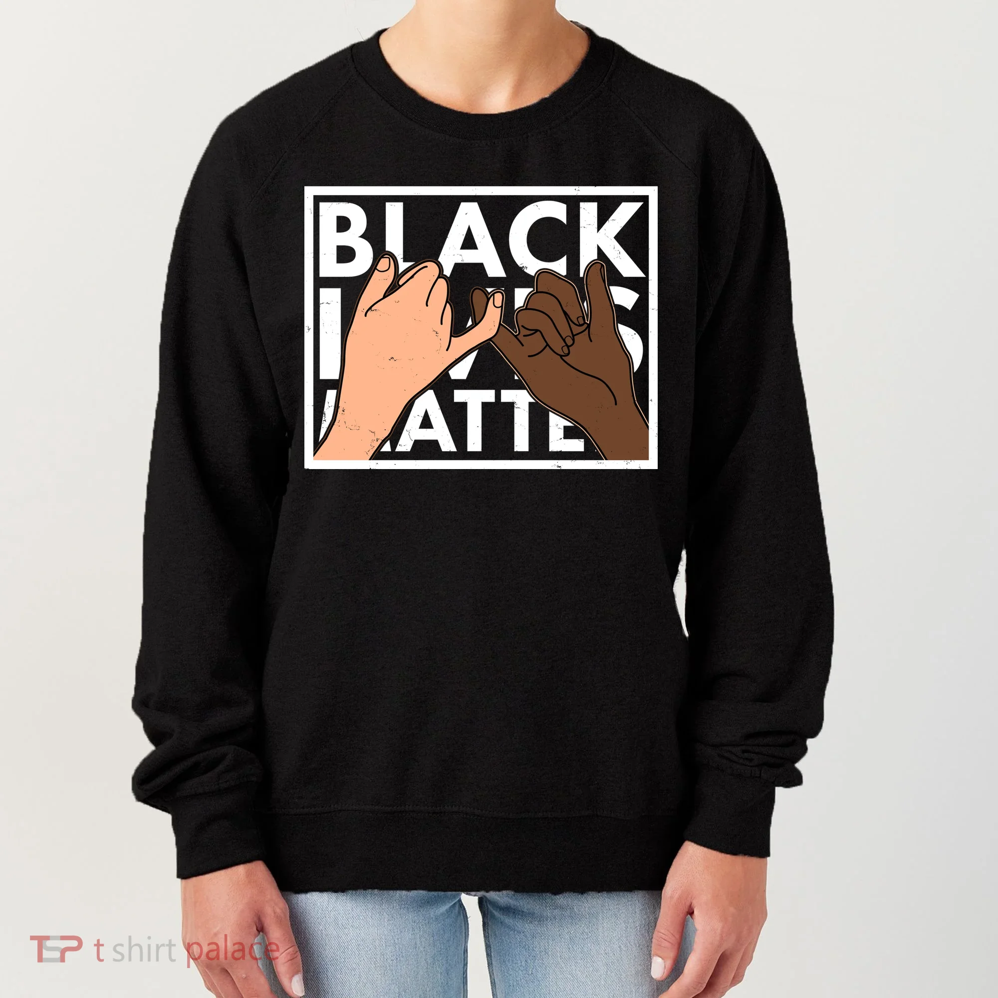 Black Lives Matter Linking Pinkies Unity Women's Sweatshirt