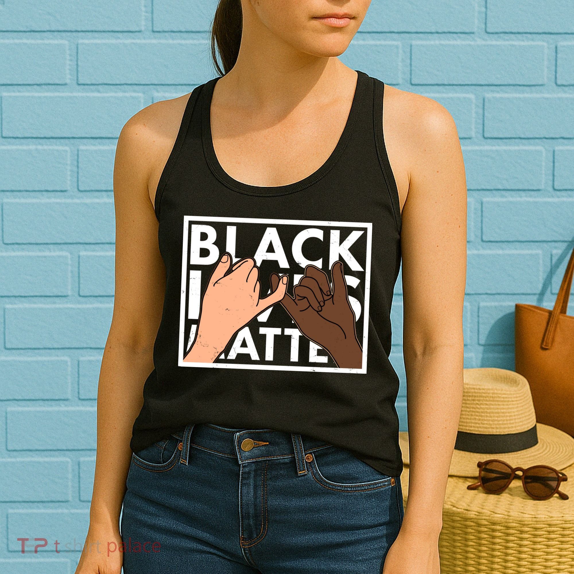 Black Lives Matter Linking Pinkies Unity Women's Tank Top