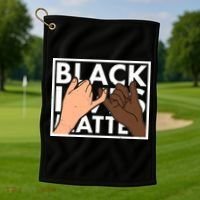 Black Lives Matter Linking Pinkies Unity Golf Towel thumb 1