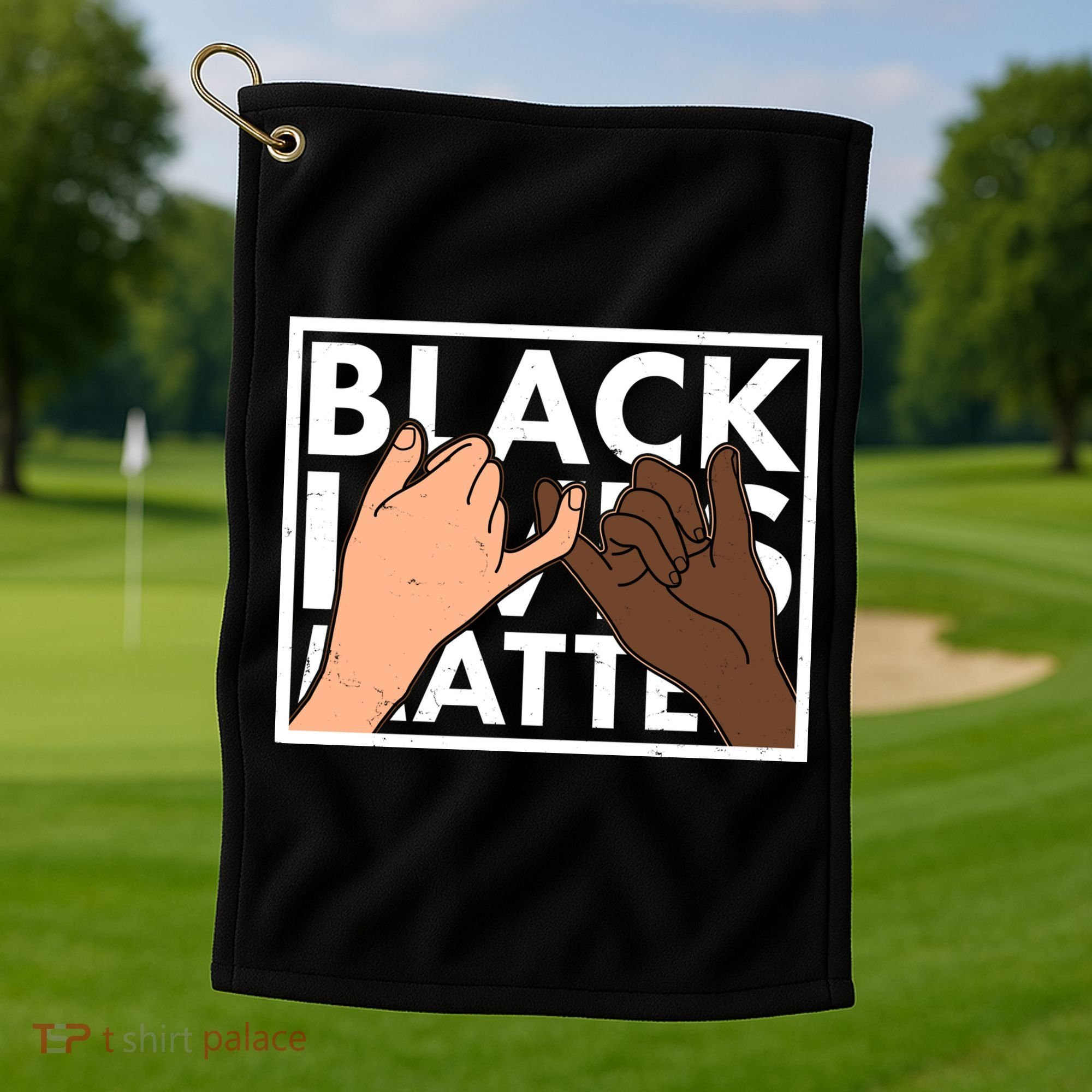 Black Lives Matter Linking Pinkies Unity Golf Towel