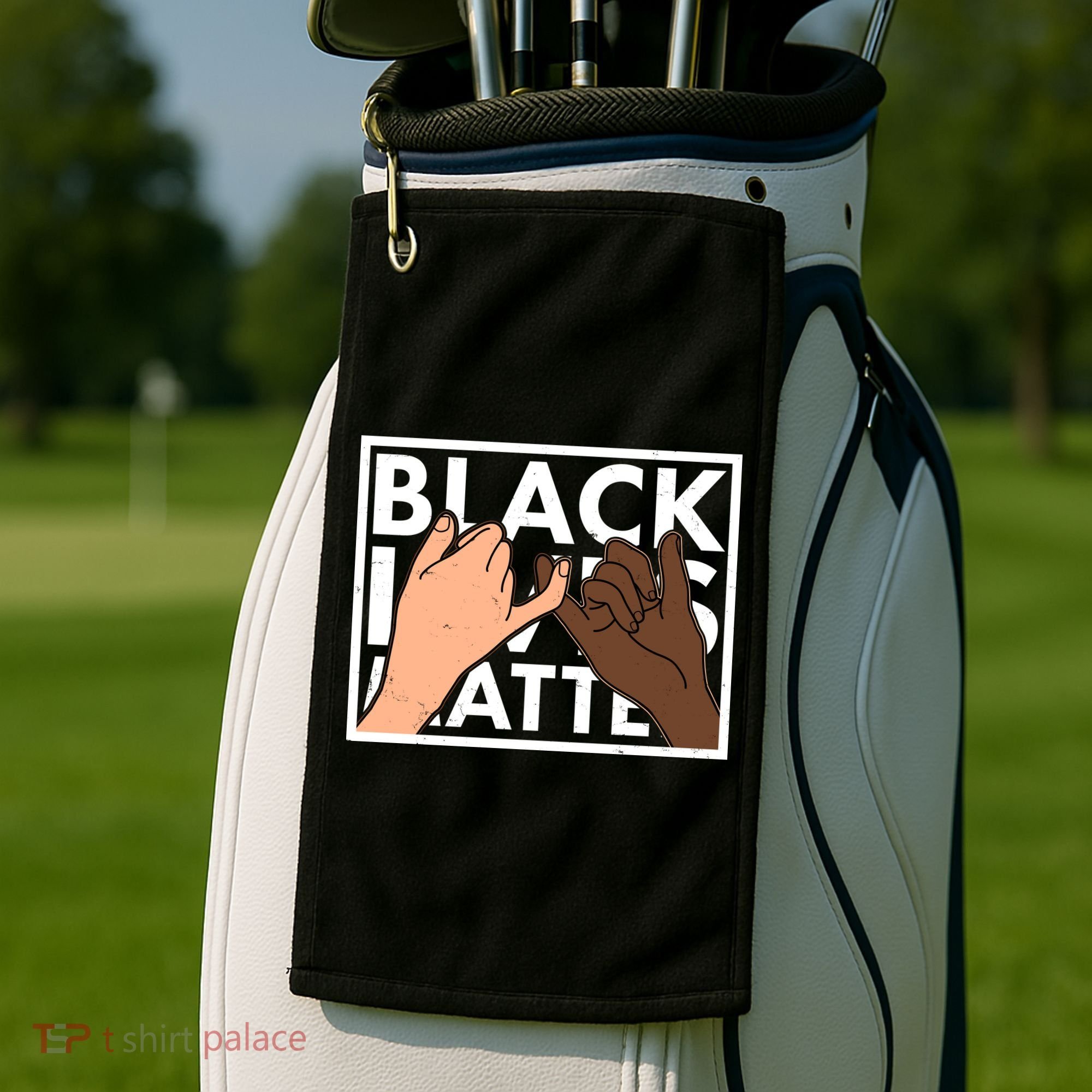 Black Lives Matter Linking Pinkies Unity Golf Towel