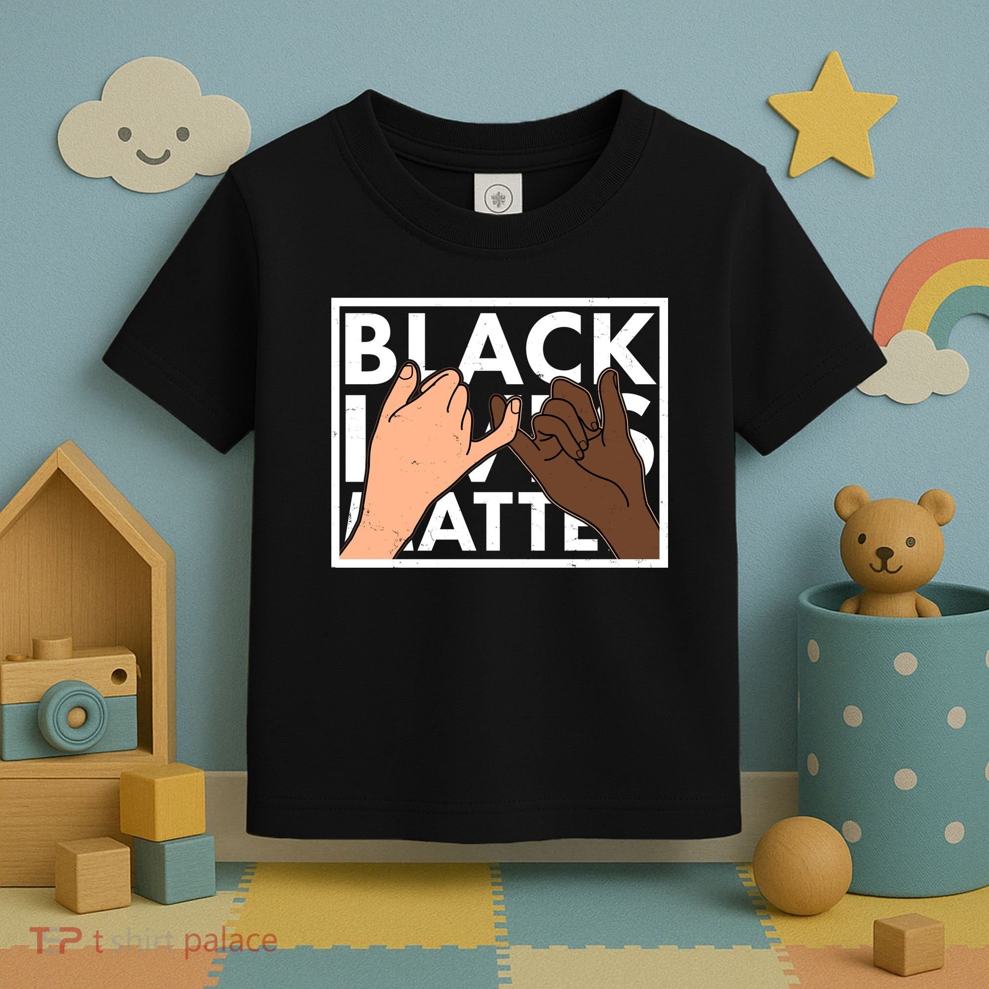 Black Lives Matter Linking Pinkies Unity Toddler T-Shirt