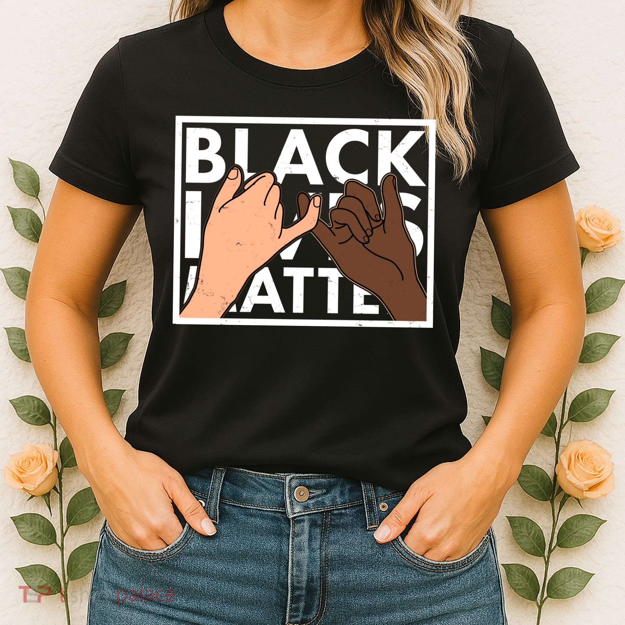 Black Lives Matter Linking Pinkies Unity Women's T-Shirt