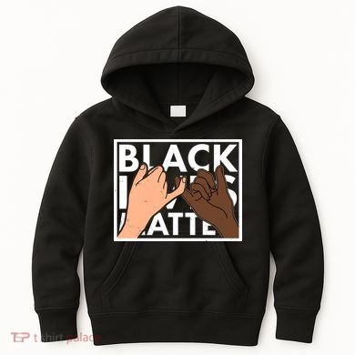 Black Lives Matter Linking Pinkies Unity Kids Hoodie