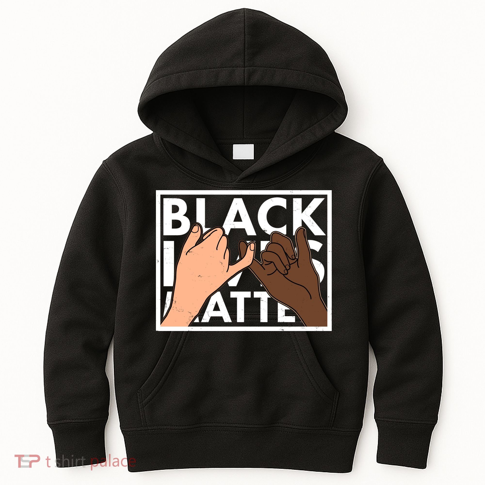 Black Lives Matter Linking Pinkies Unity Kids Hoodie