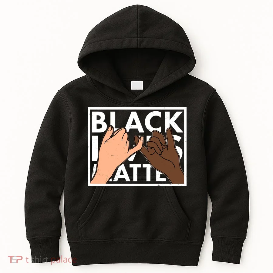 Black Lives Matter Linking Pinkies Unity Kids Hoodie