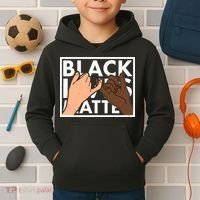 Black Lives Matter Linking Pinkies Unity Kids Hoodie thumb 2