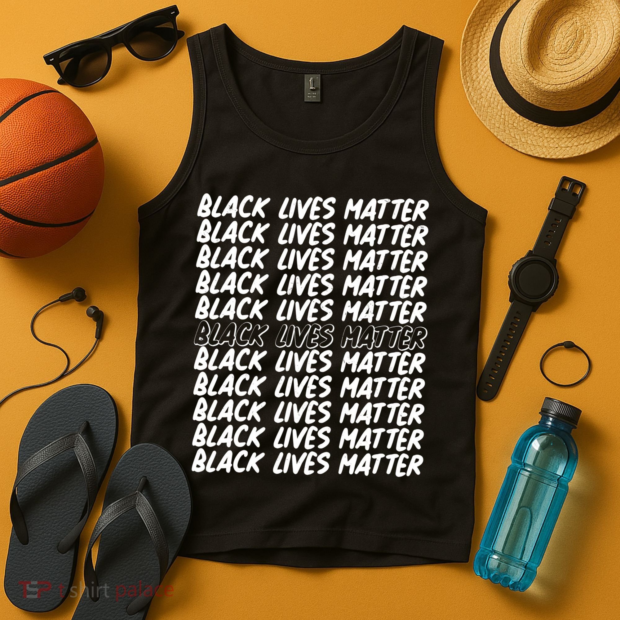 Black Lives Matter Pattern Tank Top