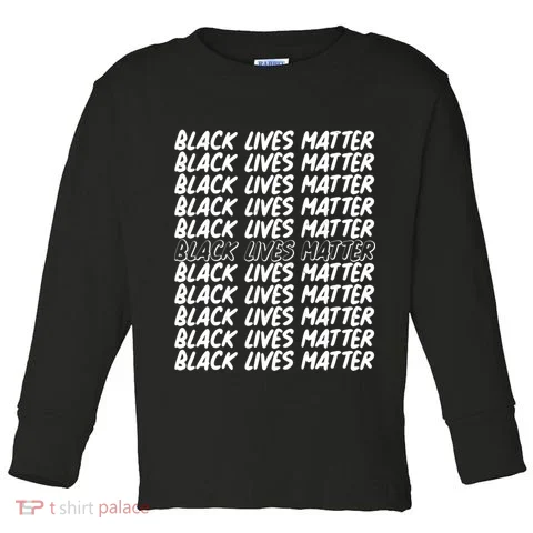 Black Lives Matter Pattern Toddler Long Sleeve in the selected color